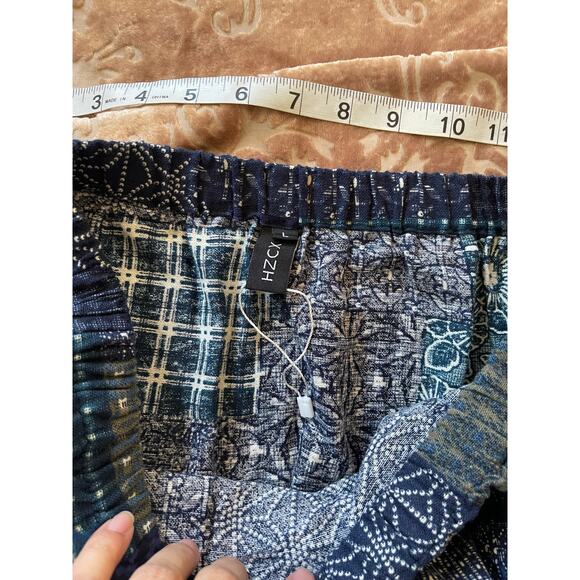 Women’s harem cropped patchwork print pants size large - Picture 5 of 7